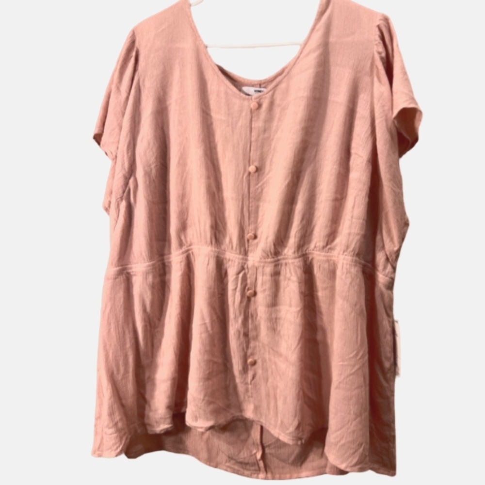 🔥Sonoma Womens Plus Size Pink Boxy Blouse Size 2Xk🔥5$ If You Get Bundle🔥